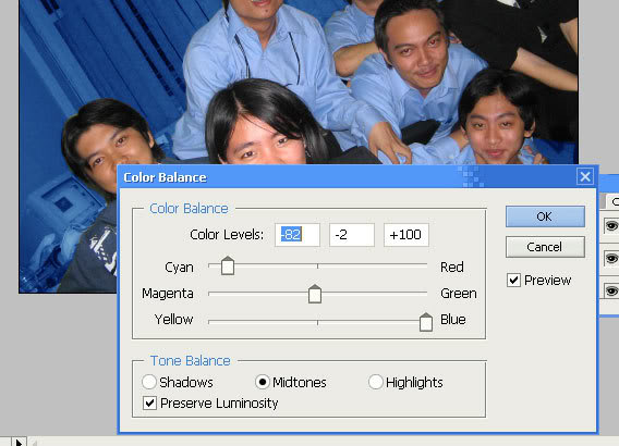 combine the color into blue